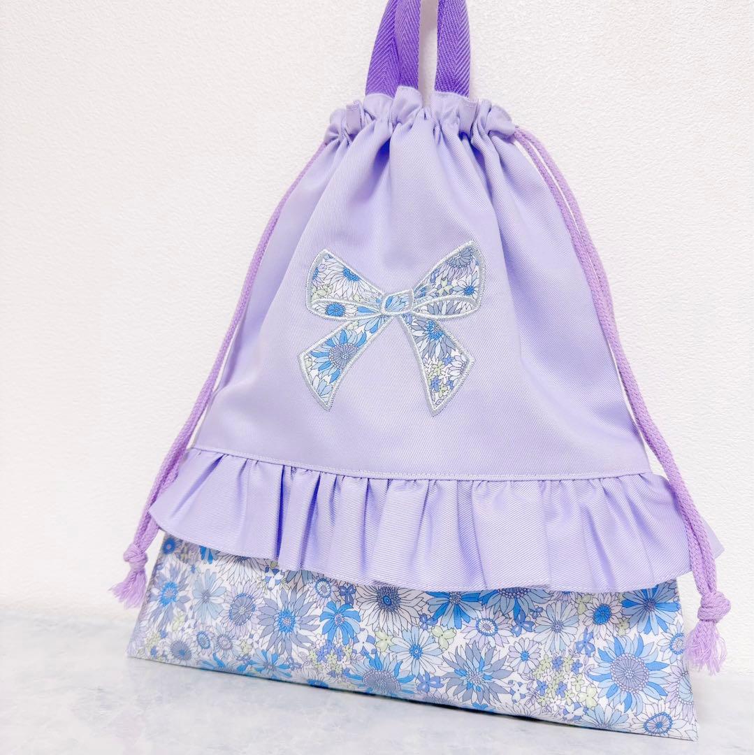 【 完成品 】レッスンバッグ　上履き袋　入園　入学　セット　お名前　刺繍　女の子