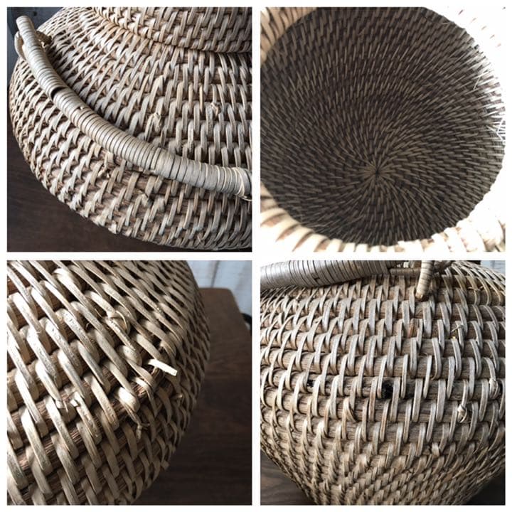 ヴィンテージ　かなり大きな　蓋次　籠　カゴ