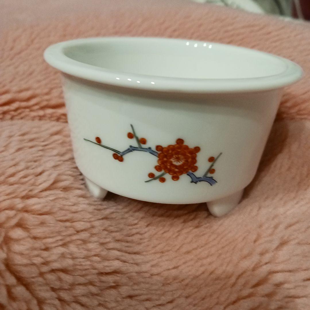 値下げ小品盆栽鉢酒井田柿右衛門梅にメジロ錦伝統工芸品