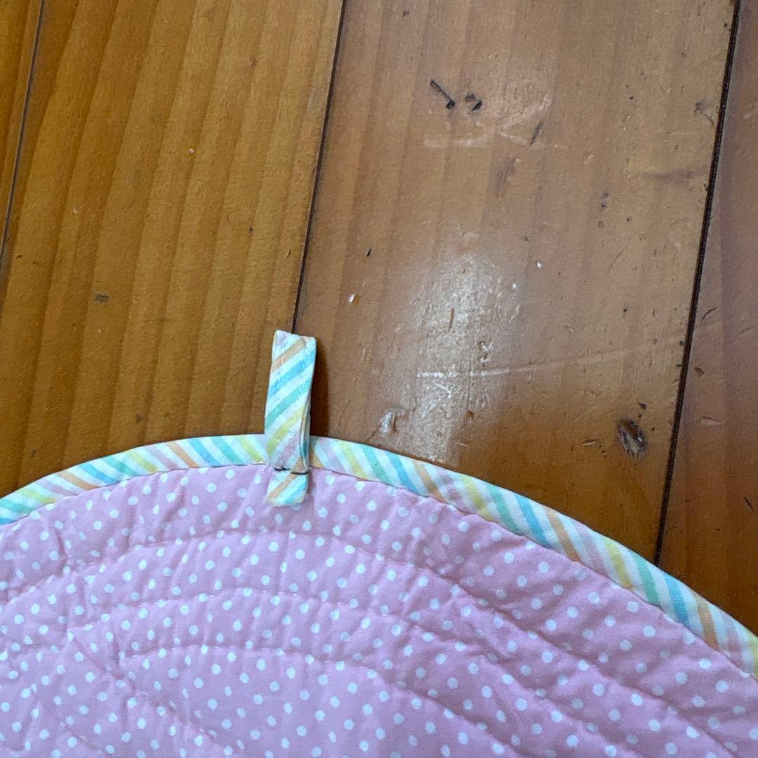 カラフルパッチワークマット107.５㎝×107.５ダブルウェーディングリング