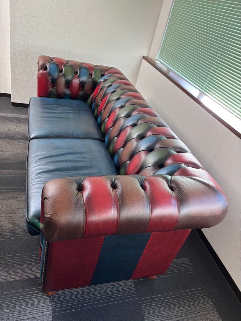 美品 総革張 3人掛けソファー 定価766,700円 アンティーク