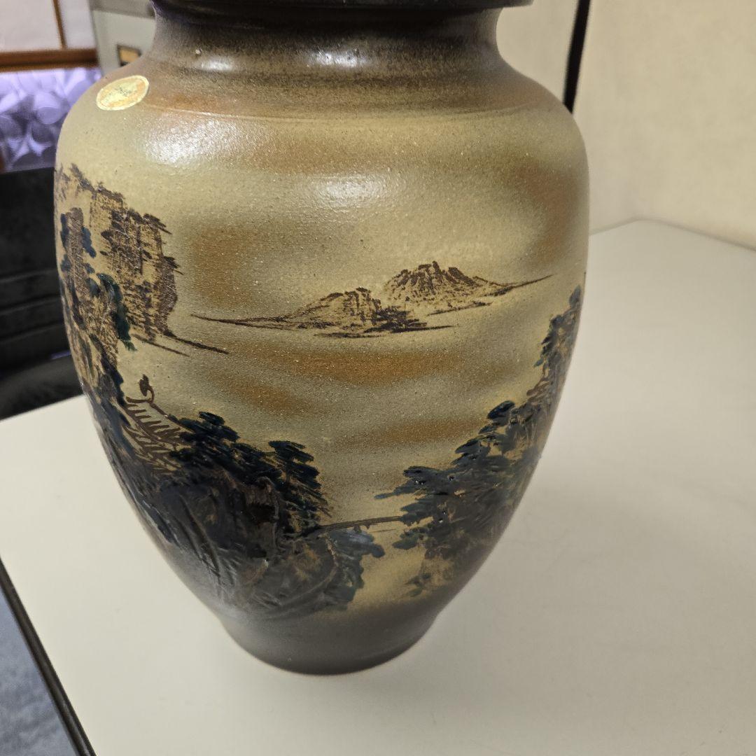 13号壺型花瓶　山水　信楽焼