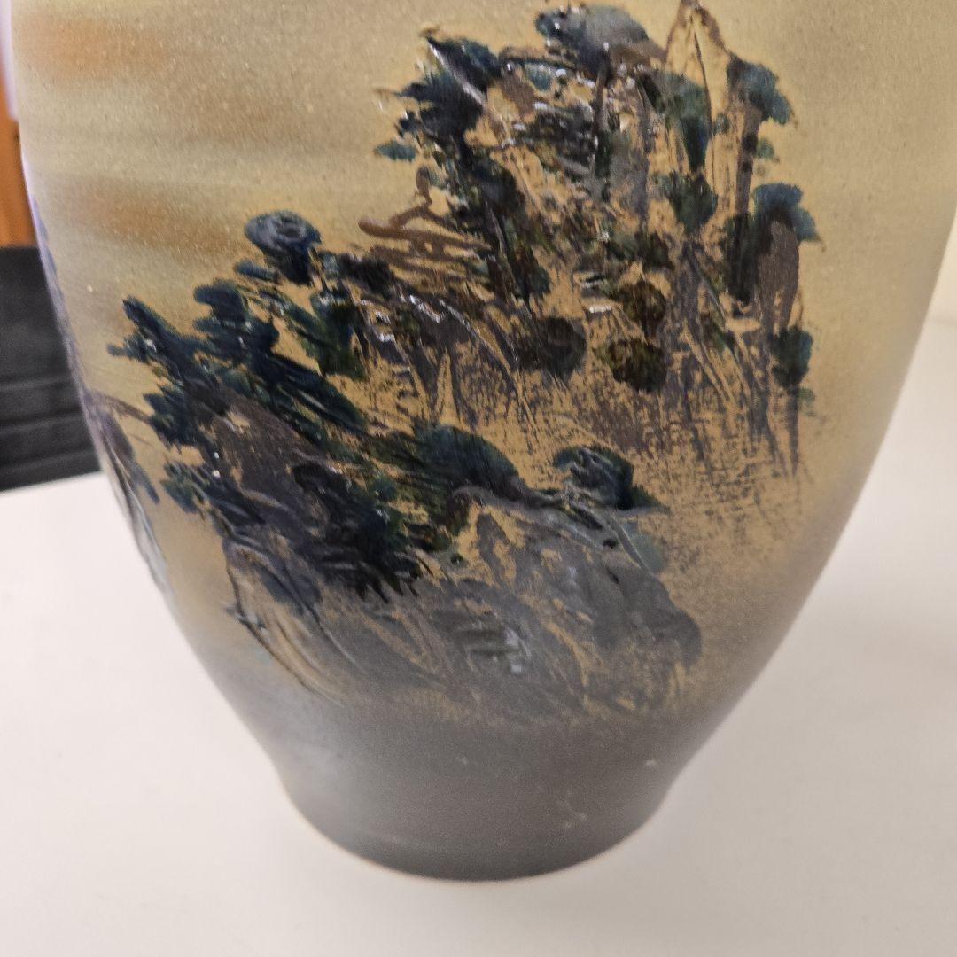 13号壺型花瓶　山水　信楽焼