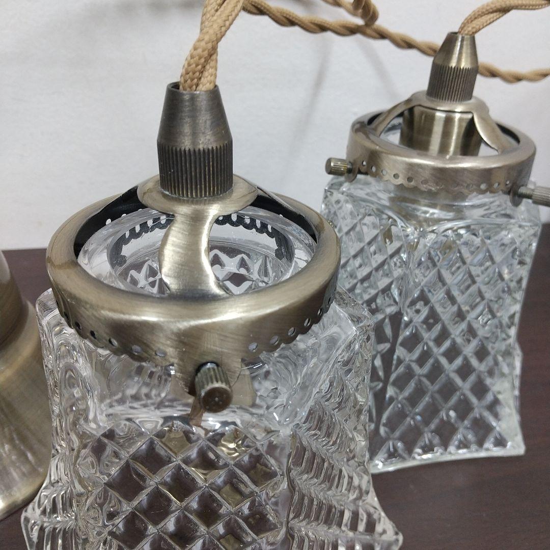 MD2 キューブ ペンダントライト 照明 ガラスシェード 2個セット