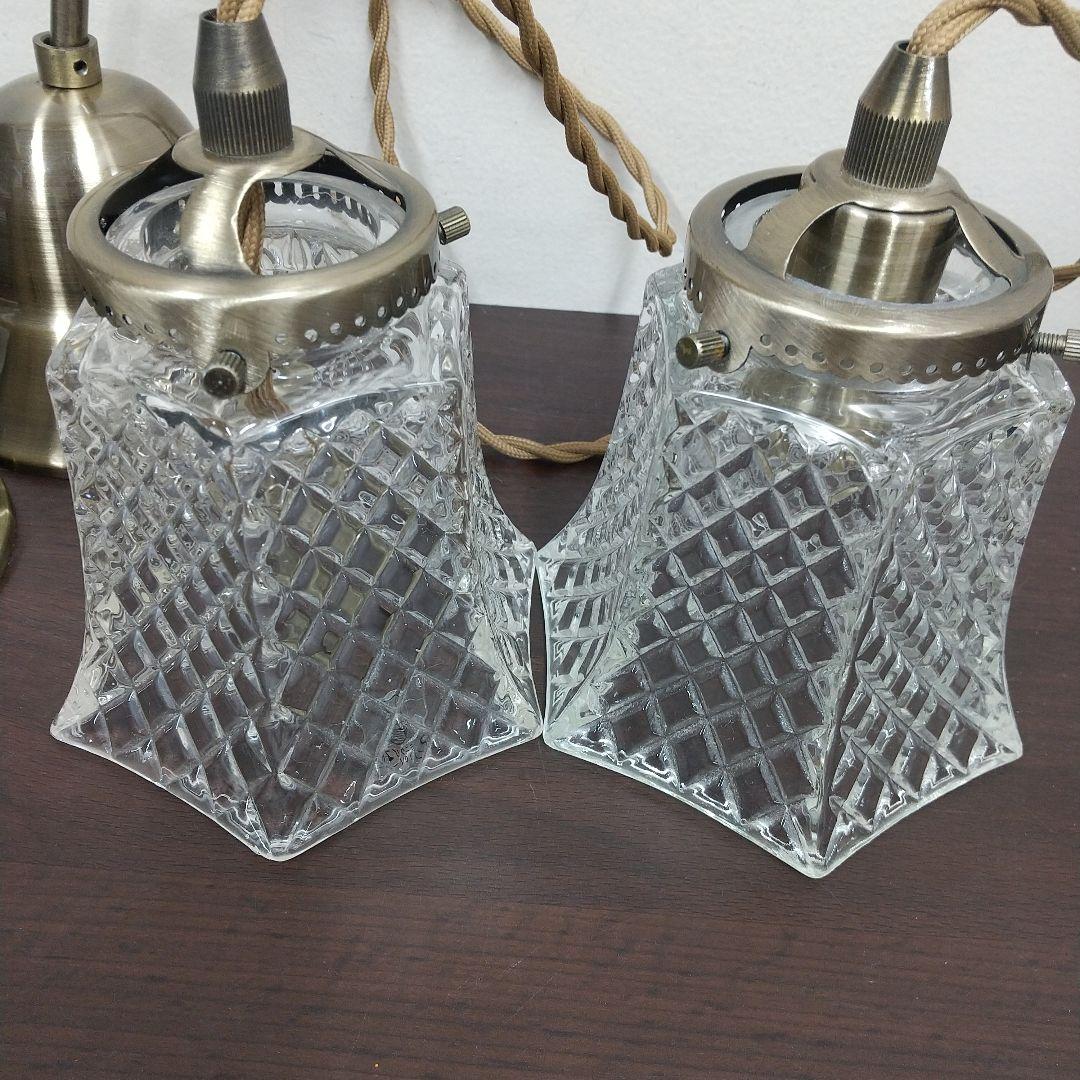 MD2 キューブ ペンダントライト 照明 ガラスシェード 2個セット