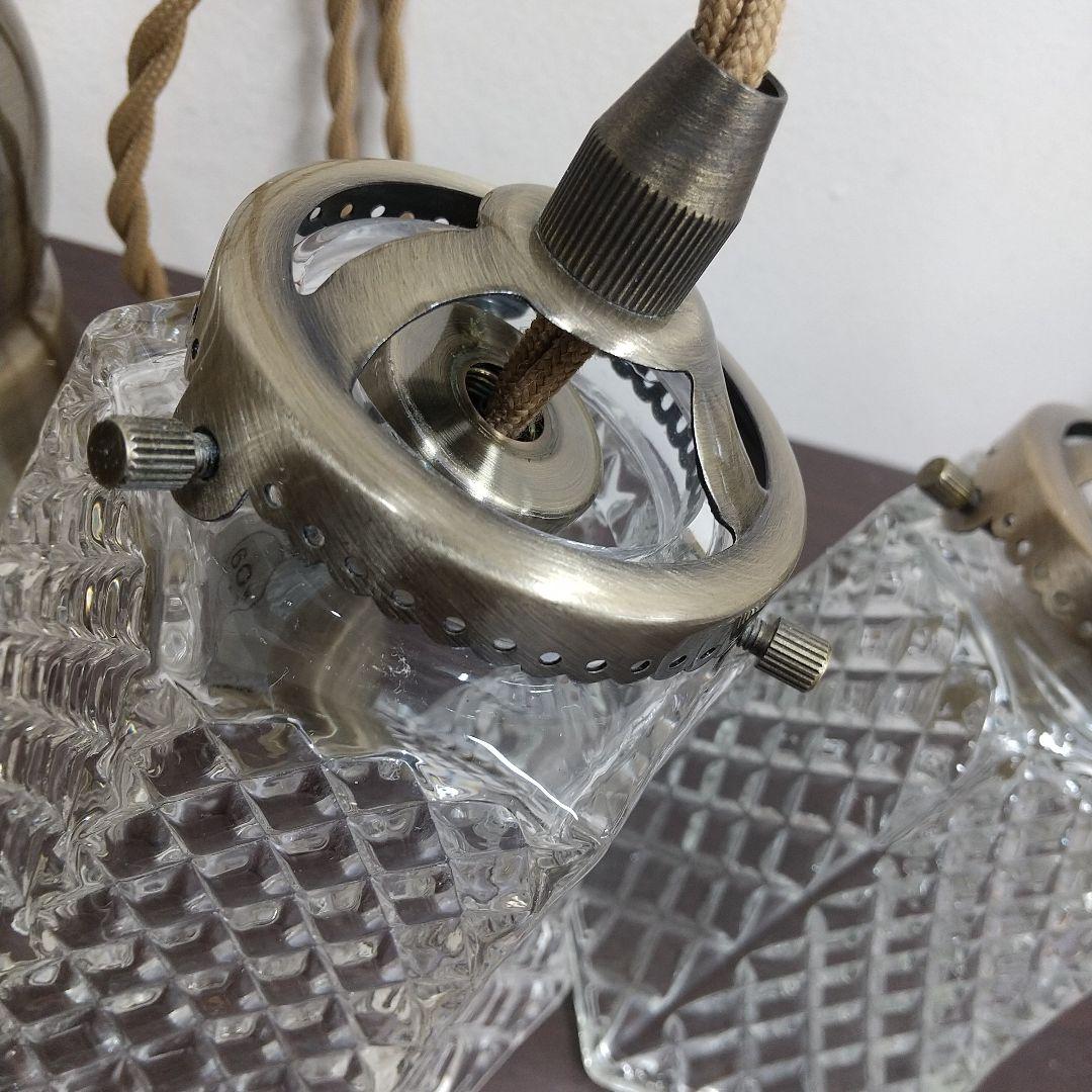 MD2 キューブ ペンダントライト 照明 ガラスシェード 2個セット