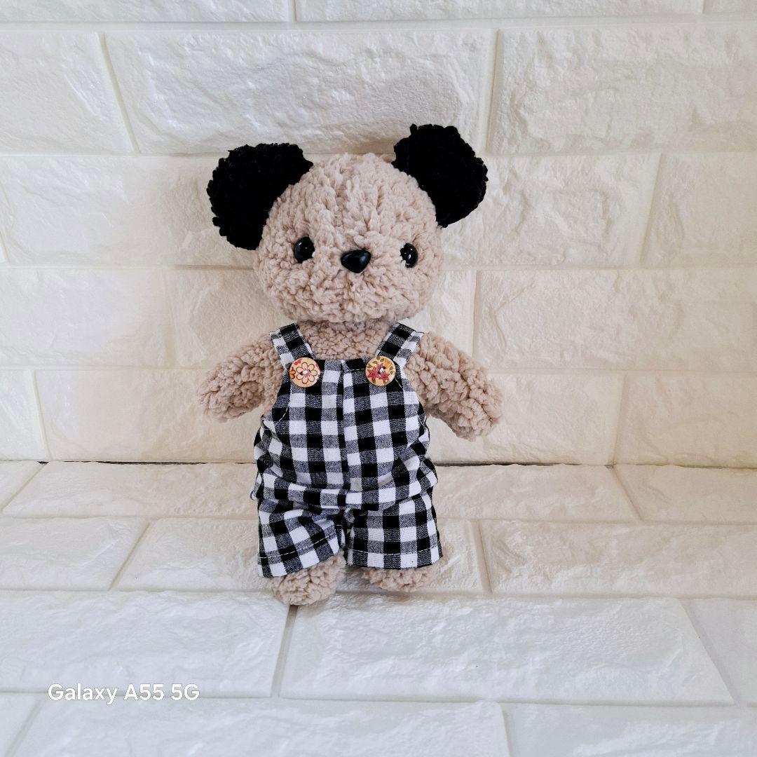 ぬいぐるみ、くま、ハンドメイド、オリジナル、サロペット