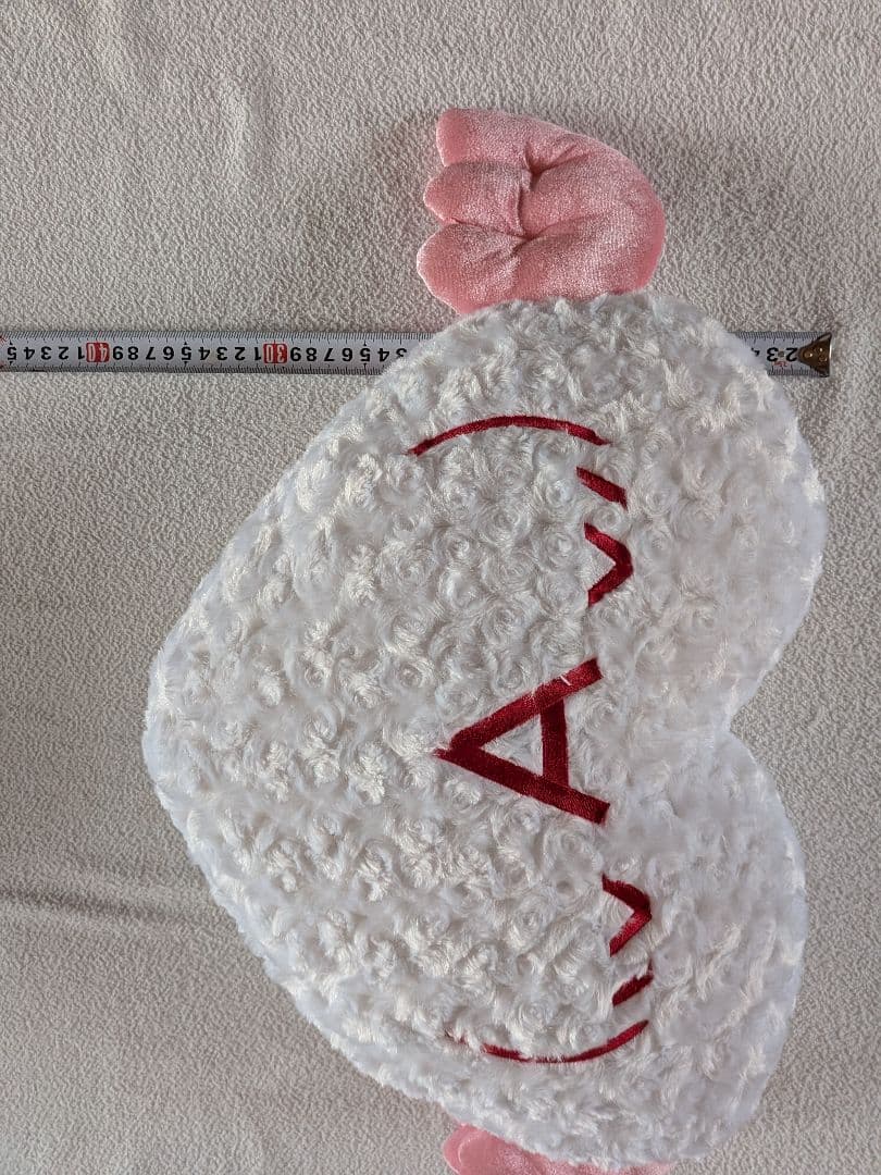 ハート型クッション（翼付き）ピンク.ホワイト計3個です　大サイズ