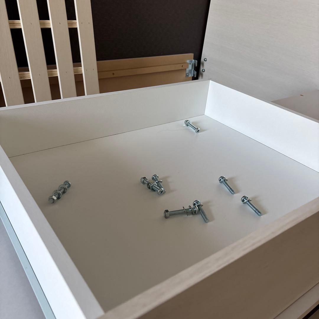 セミダブルベッドフレーム ヘッドボード付き 収納