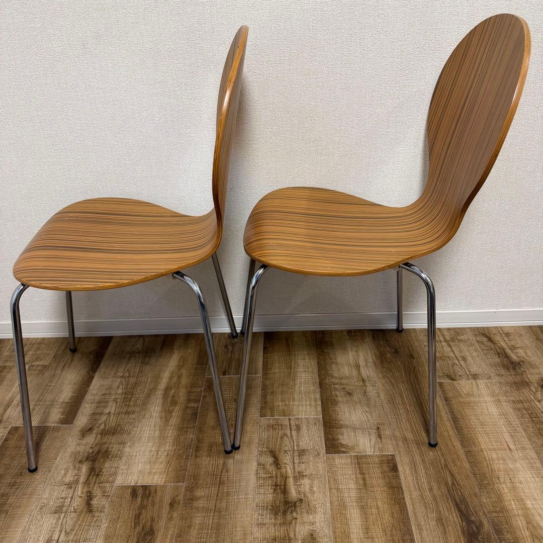 木製 スタッキングチェア 2脚セット