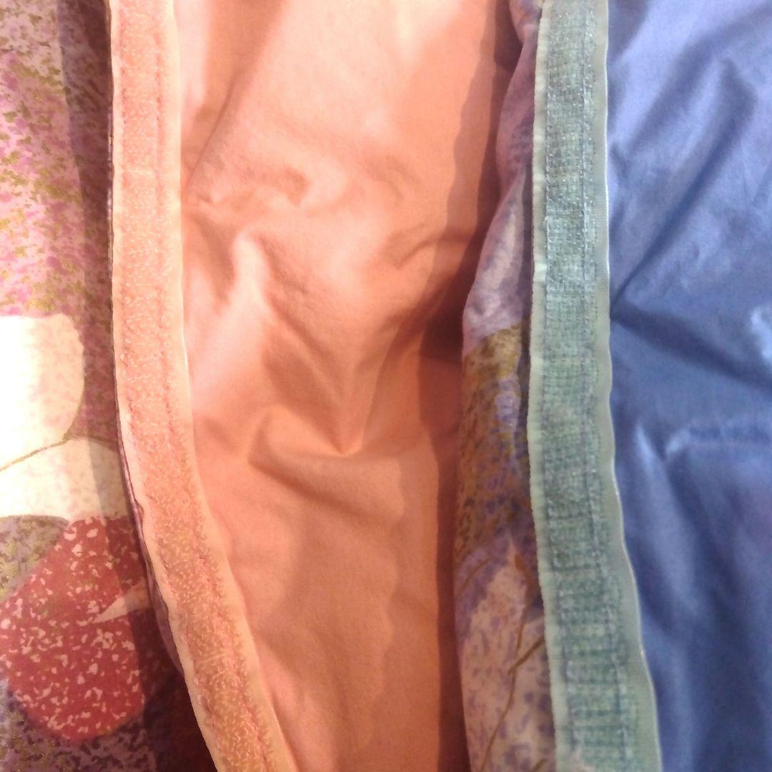 羽毛掛け布団 2枚合わせシングル 花柄 ピンク＆ブルー の2枚セット 日本製