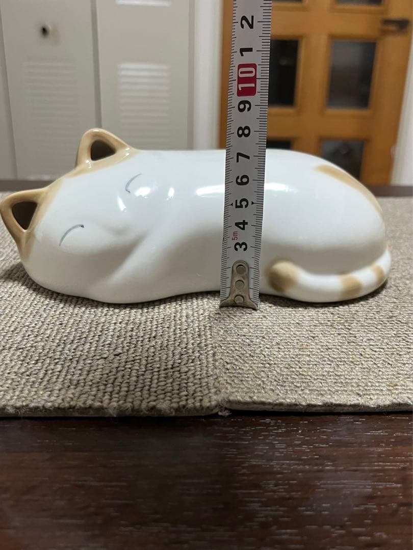 希少　吉井九二作 白三毛猫　陶器猫ちゃんの枕