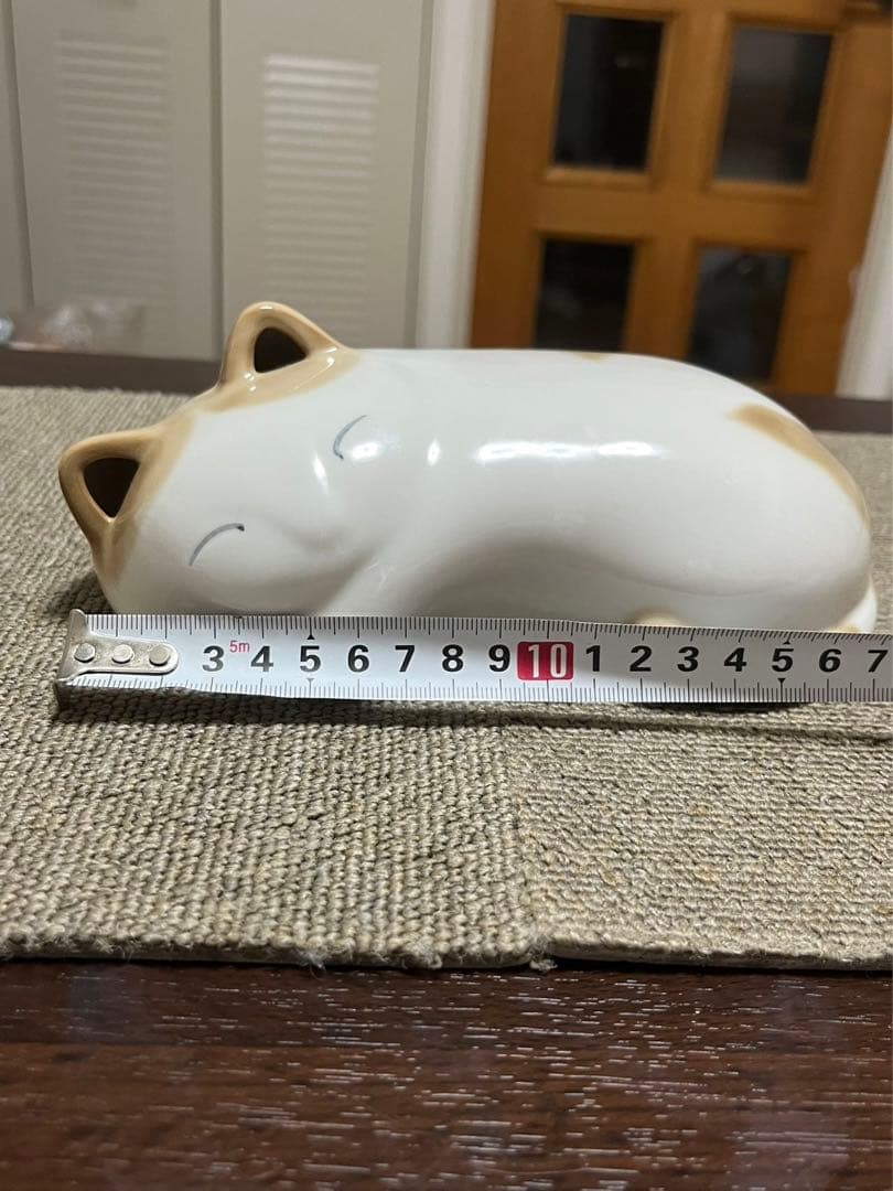 希少　吉井九二作 白三毛猫　陶器猫ちゃんの枕