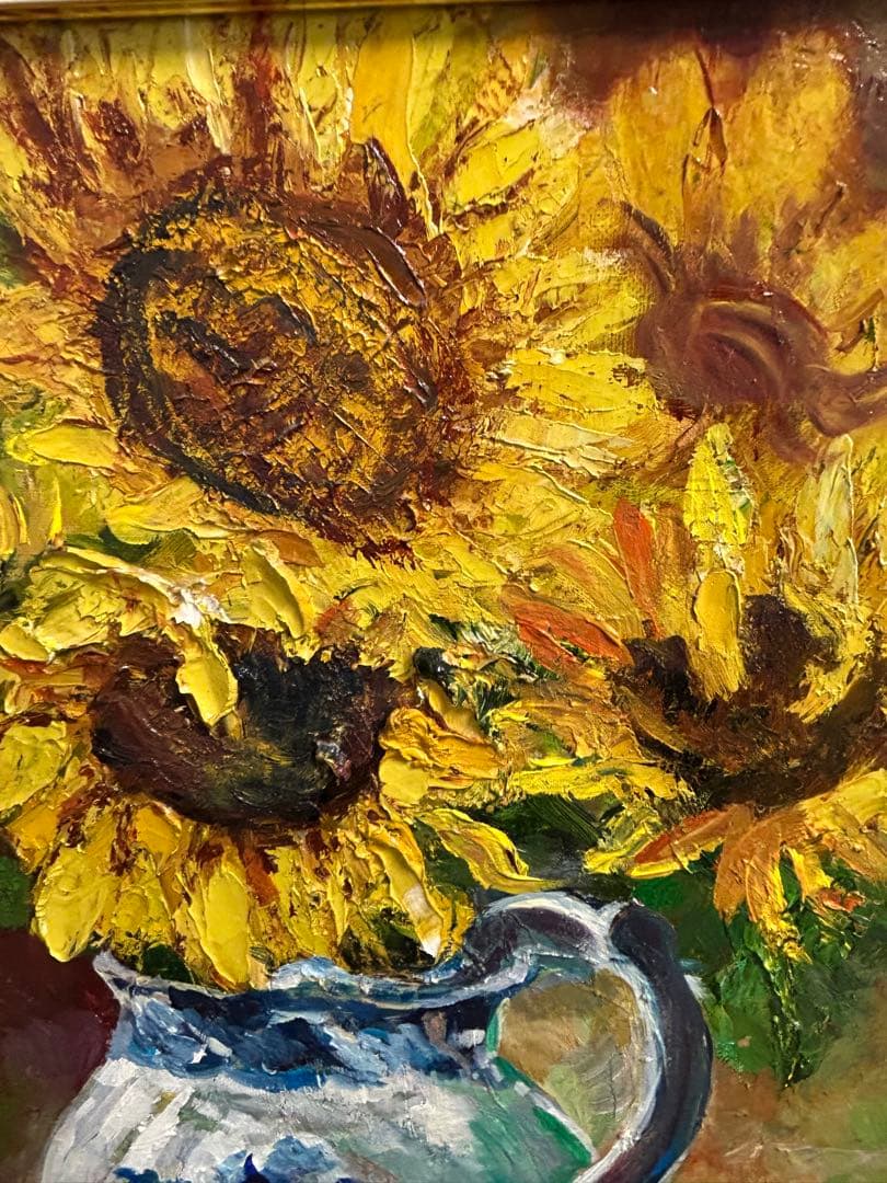 絵画　油彩画　ひまわり　F6