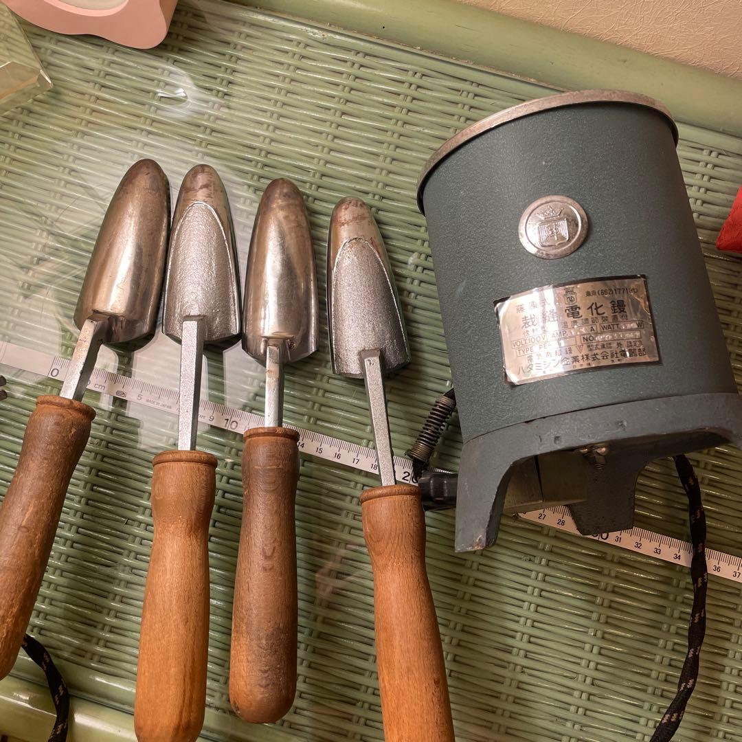 ハタミシン 自動電化鏝 コテ 電気裁縫鏝 昭和レトロ アイロン　4本