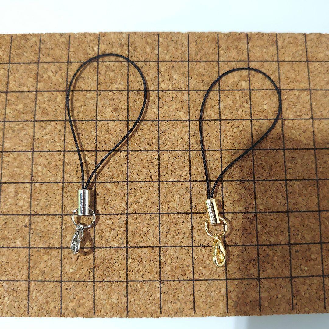 携帯ストラップ金具 カニカン付 (金具:ゴールド) 1個