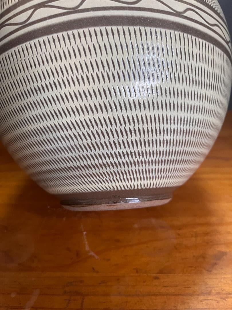小石原焼 飛び鉋/飛鉋　壺　花瓶 花器
