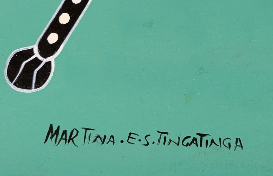 ●アフリカの絵画、ティンガティンガ、チーター、60×60cm