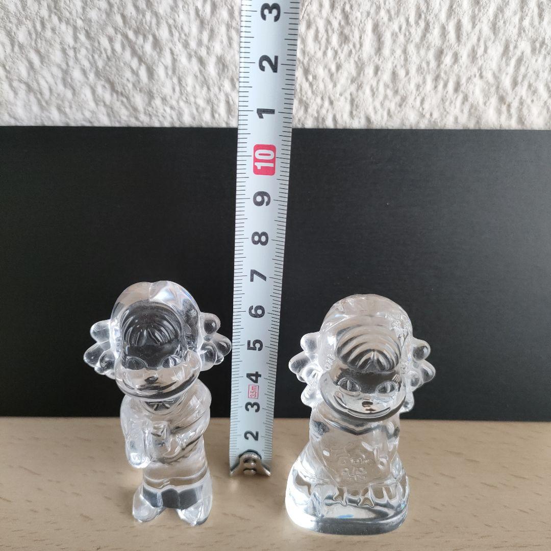 不二家　ペコちゃん人形　硝子　キーホルダーセット