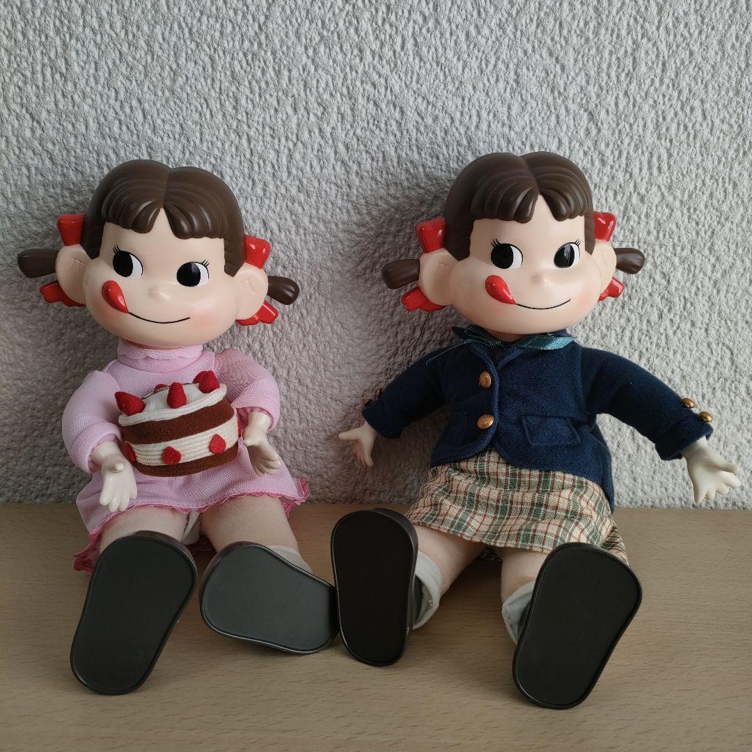 不二家　ペコちゃん人形　硝子　キーホルダーセット