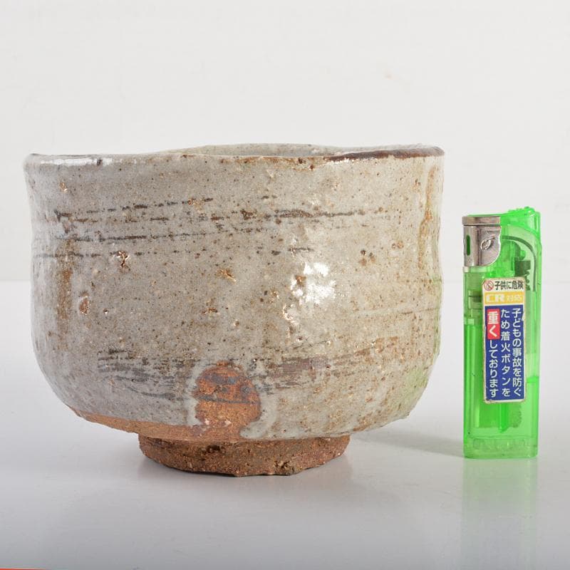 茶道具　加藤唐九郎　一無斎（一ム斎）作　鼠志野　茶碗　共布共箱　D　R6708