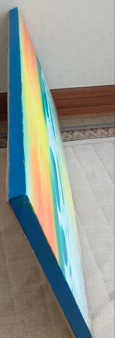 油絵　光満つ浜辺　洋画家　池畠史幸　新作真筆画