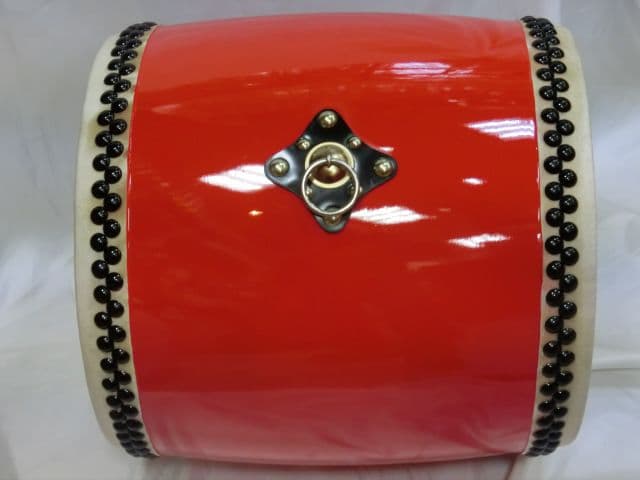 沖縄エイサー大太鼓(小)サイズ　直径約24cm×高さ約31cm　バチ付　新品