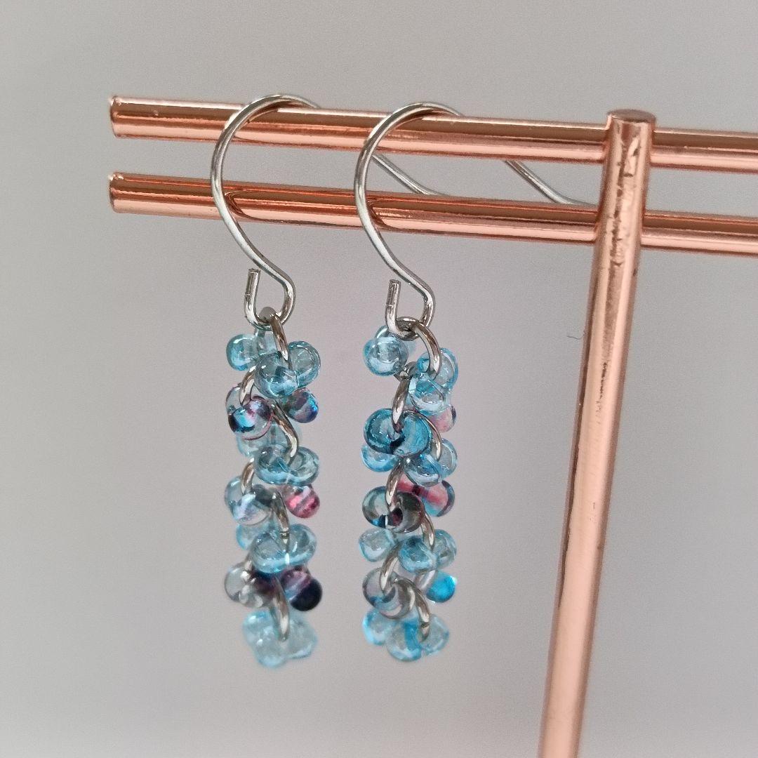 No.460 チェコビーズ ファルファーレのピアス