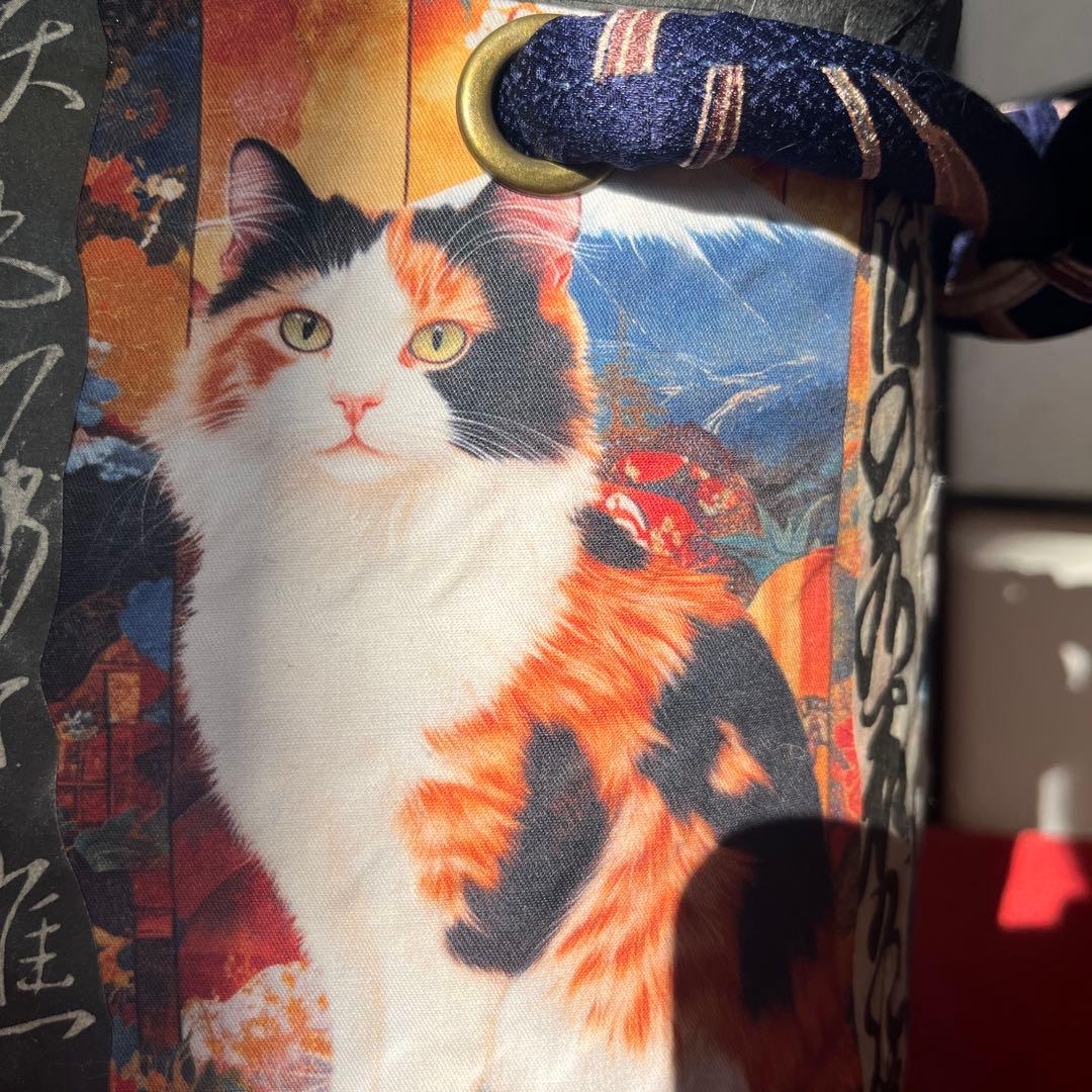 和猫 一閑張り バッグ かごバッグ ハンドバッグ 茶トラ キジトラ