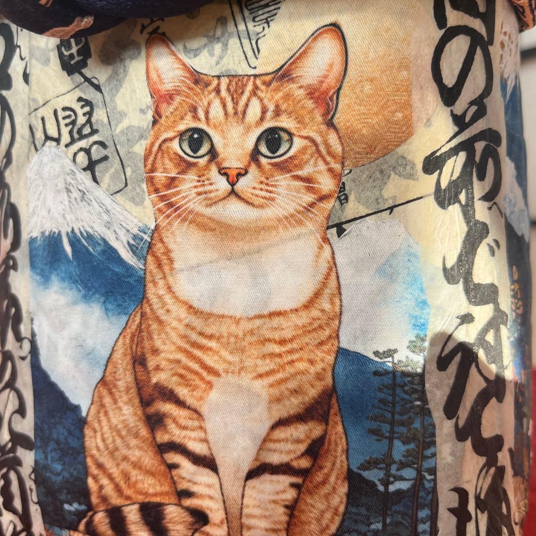 和猫 一閑張り バッグ かごバッグ ハンドバッグ 茶トラ キジトラ