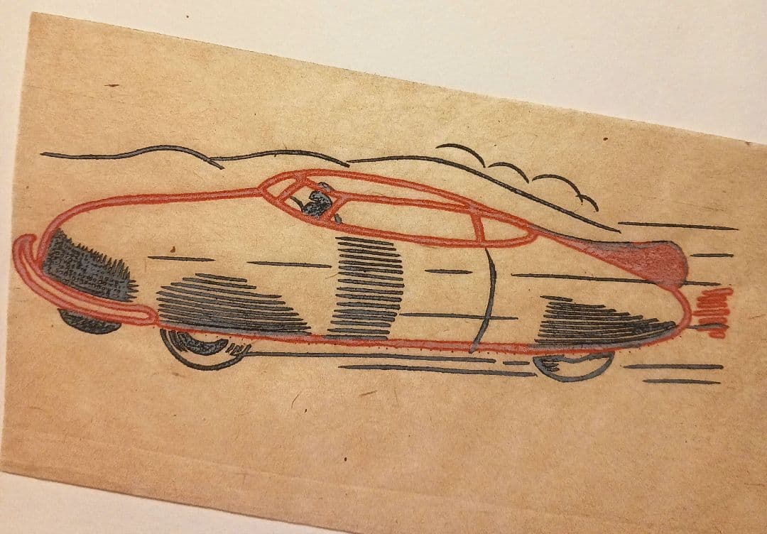 40s ビンテージ転写紙 アイロンプリント スーパーカー