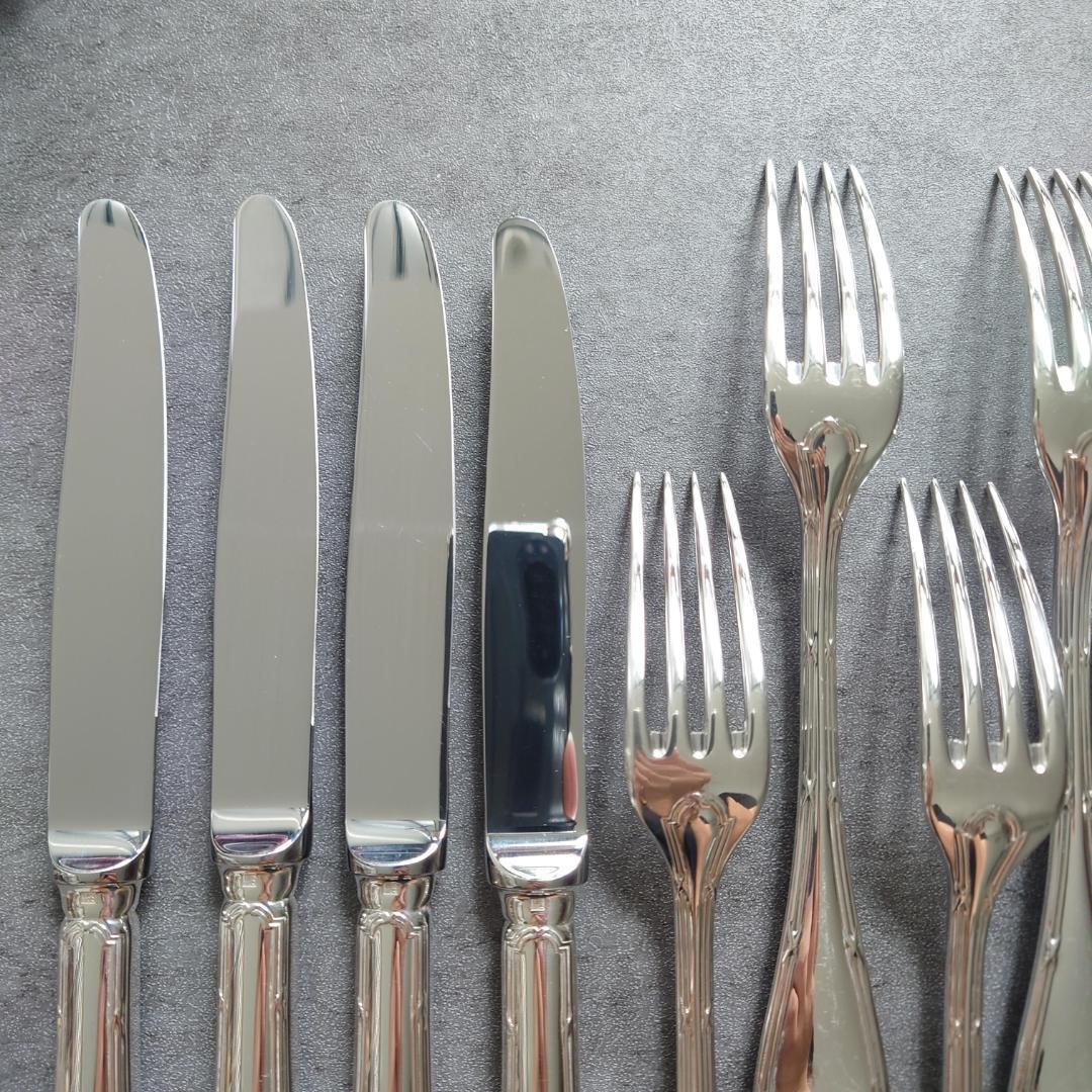 美品 クリストフル リュバン デザートサイズ ナイフ フォーク スプーン 12点