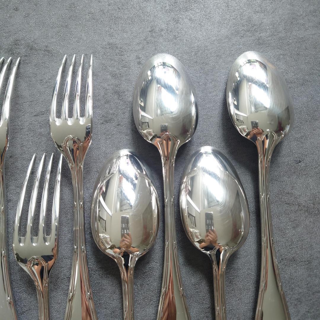 美品 クリストフル リュバン デザートサイズ ナイフ フォーク スプーン 12点