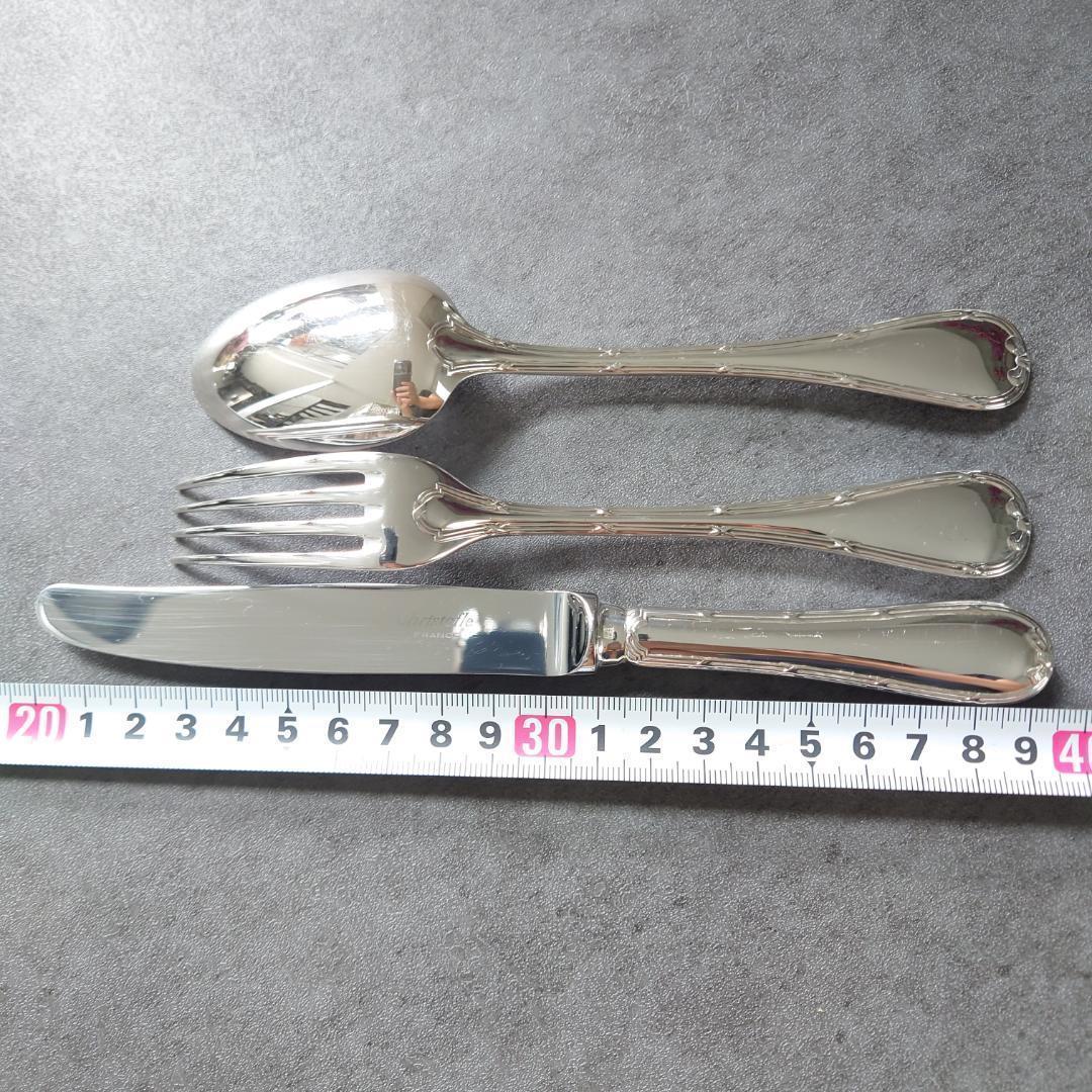 美品 クリストフル リュバン デザートサイズ ナイフ フォーク スプーン 12点