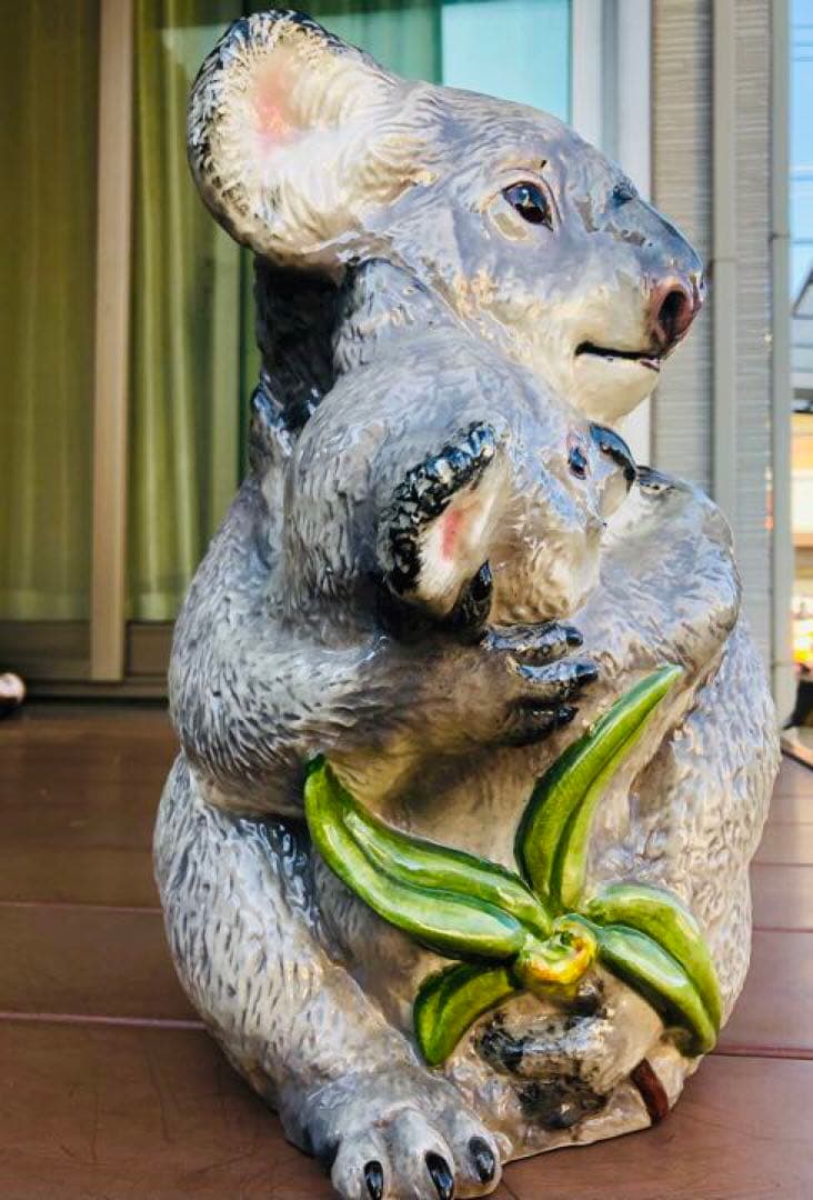 コアラ 親子 陶器 オブジェ 置物 オーストラリア