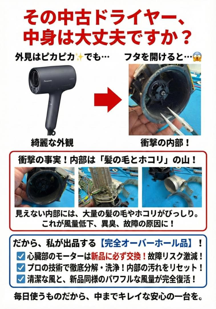 【モーター新品交換済】Panasonic ナノケア上位モデル EH-NA0G