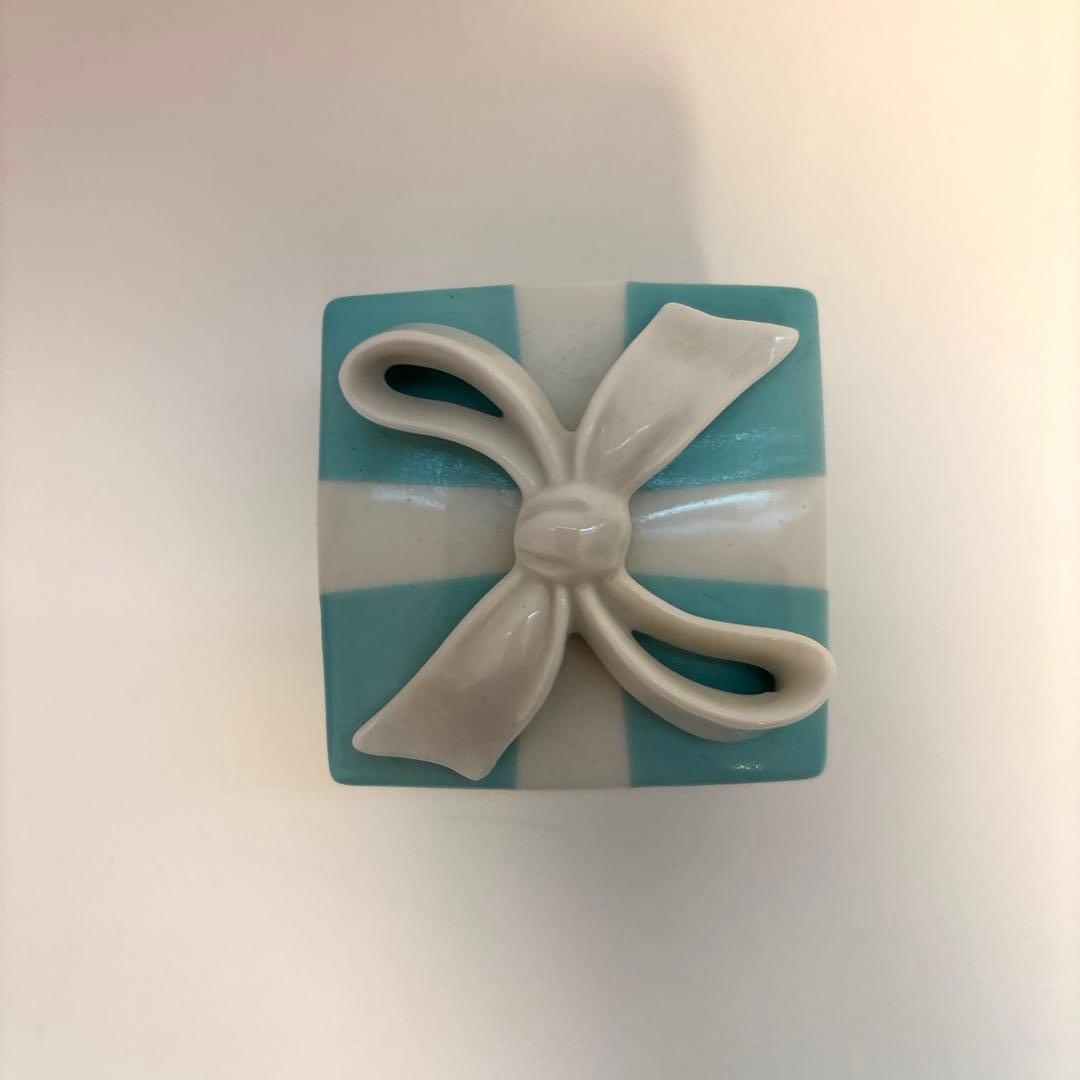 ティファニー　ミニブルー ボウボックス 陶器 小物入れ 美品 Tiffany
