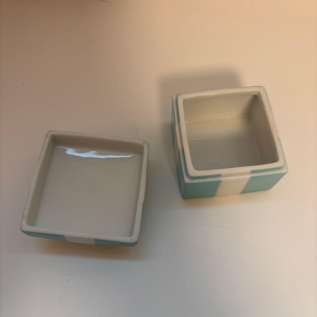 ティファニー　ミニブルー ボウボックス 陶器 小物入れ 美品 Tiffany