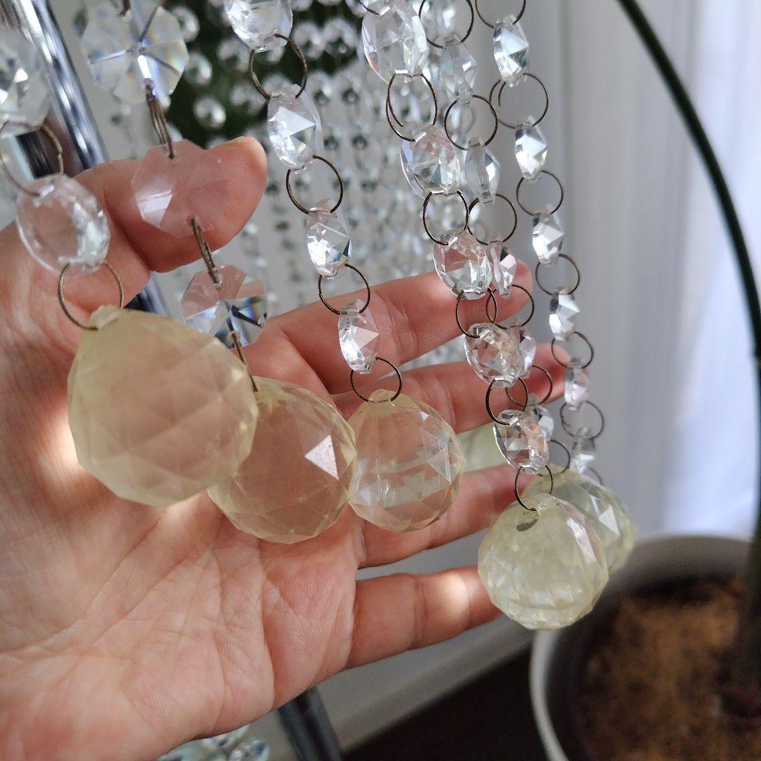 ②【ミッドセンチュリー】昭和レトロ当時物 クリスタルビーズ スタンドオブジェ