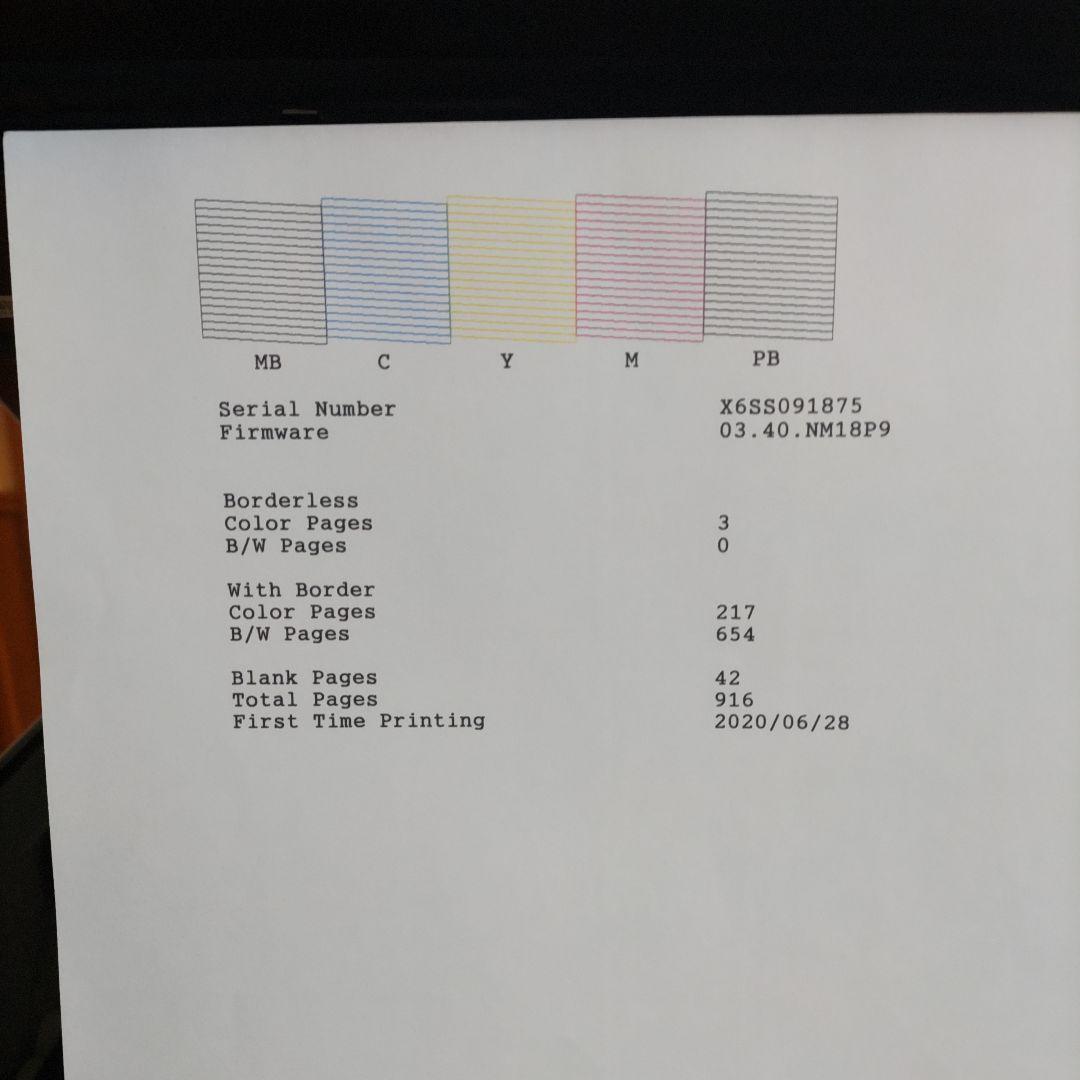 エプソンプリンターエコタンクEW-M752T総印刷枚数916枚