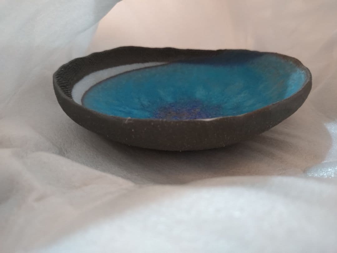 新品未使用　虎澤英雄　木箱サイン付武州飯能焼陶器の器第14回日本陶芸展受賞者作品