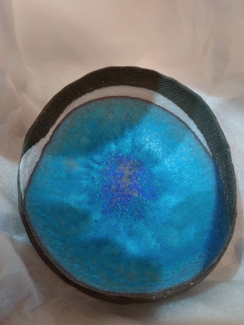 新品未使用　虎澤英雄　木箱サイン付武州飯能焼陶器の器第14回日本陶芸展受賞者作品