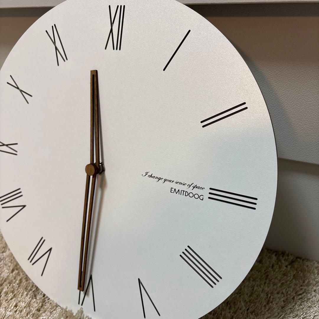 EMITDOOG ホワイト 円形壁時計