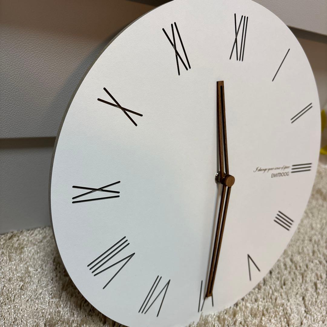 EMITDOOG ホワイト 円形壁時計