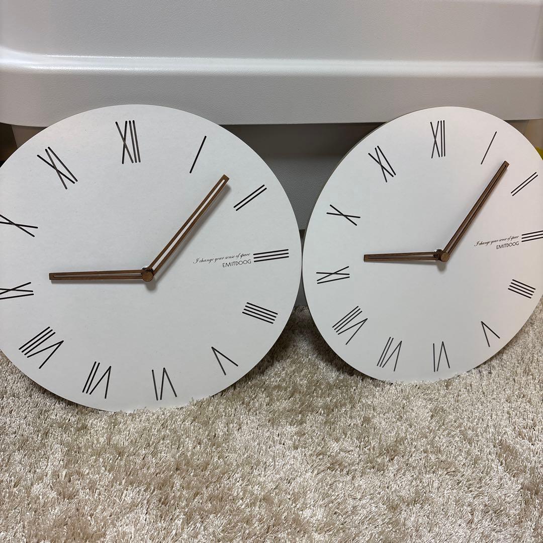 EMITDOOG ホワイト 円形壁時計