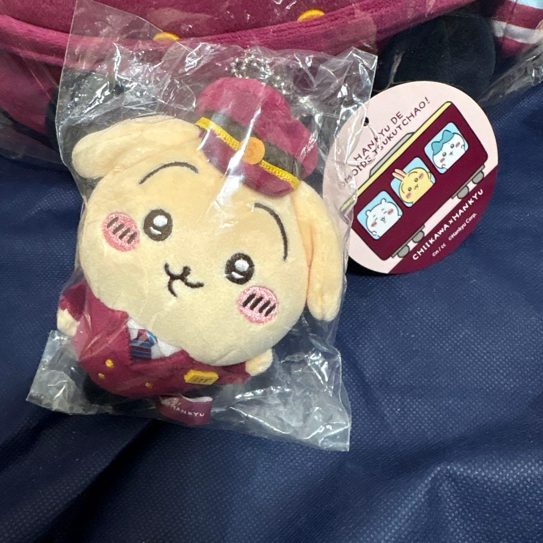 ちいかわ阪急電車 BIGぬいぐるみ マスコット おかおバッジ 3点セット