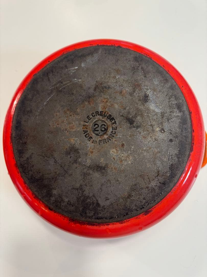 LE CREUSET 鋳鉄製オレンジ両手鍋