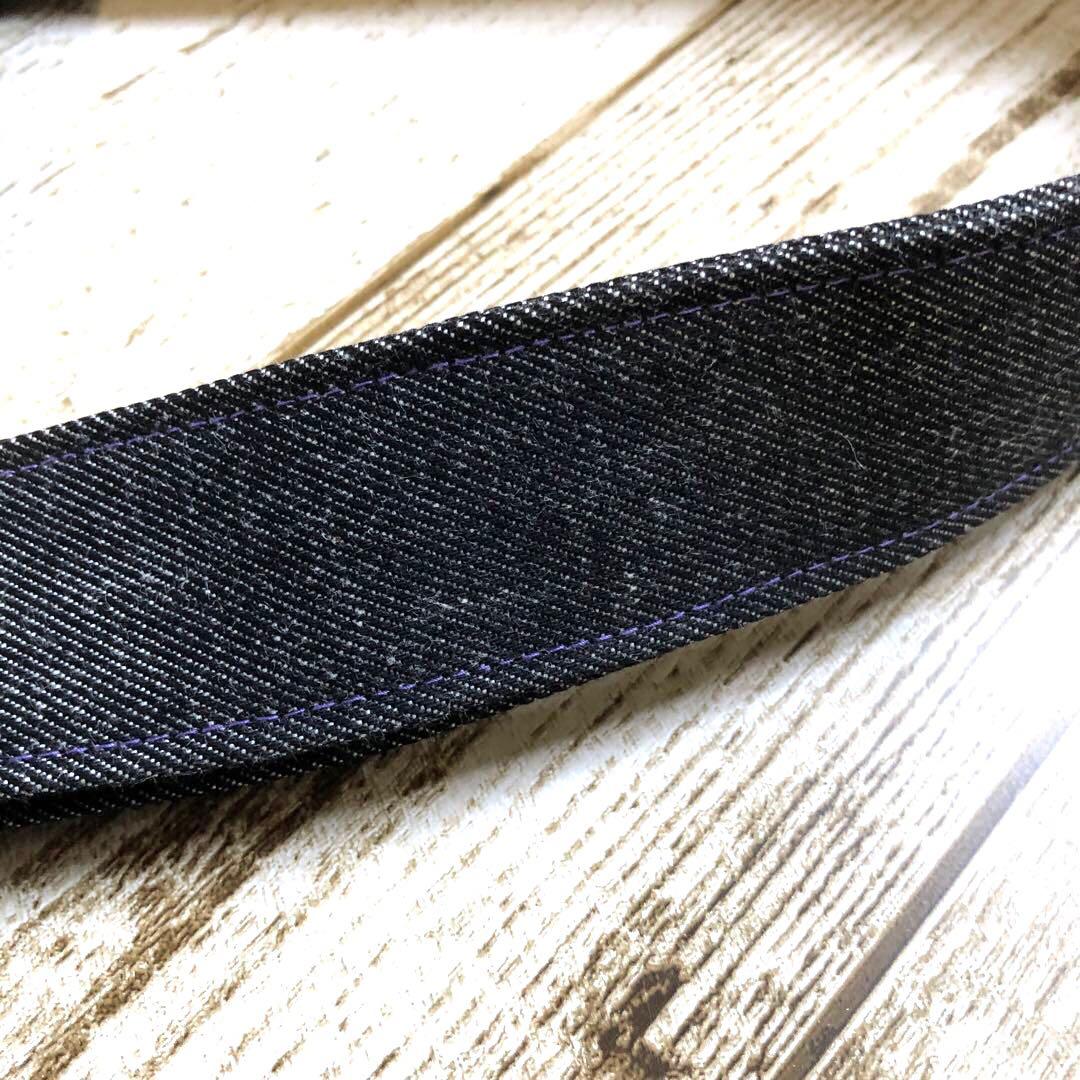 トートバッグ　ハンドメイド　デニムリメイク ブラック×パープル【新品デニム】