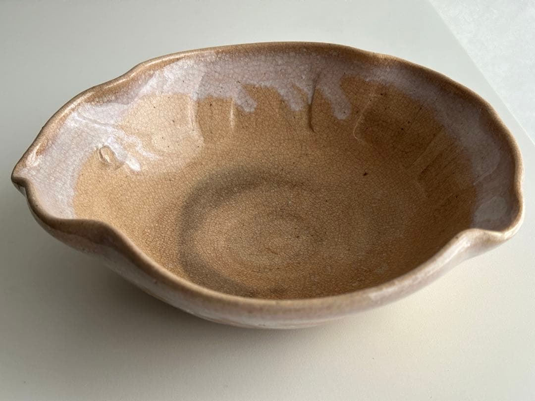 十代 坂高麗左衛門 萩 鉢 雪なだれの剥がれあり