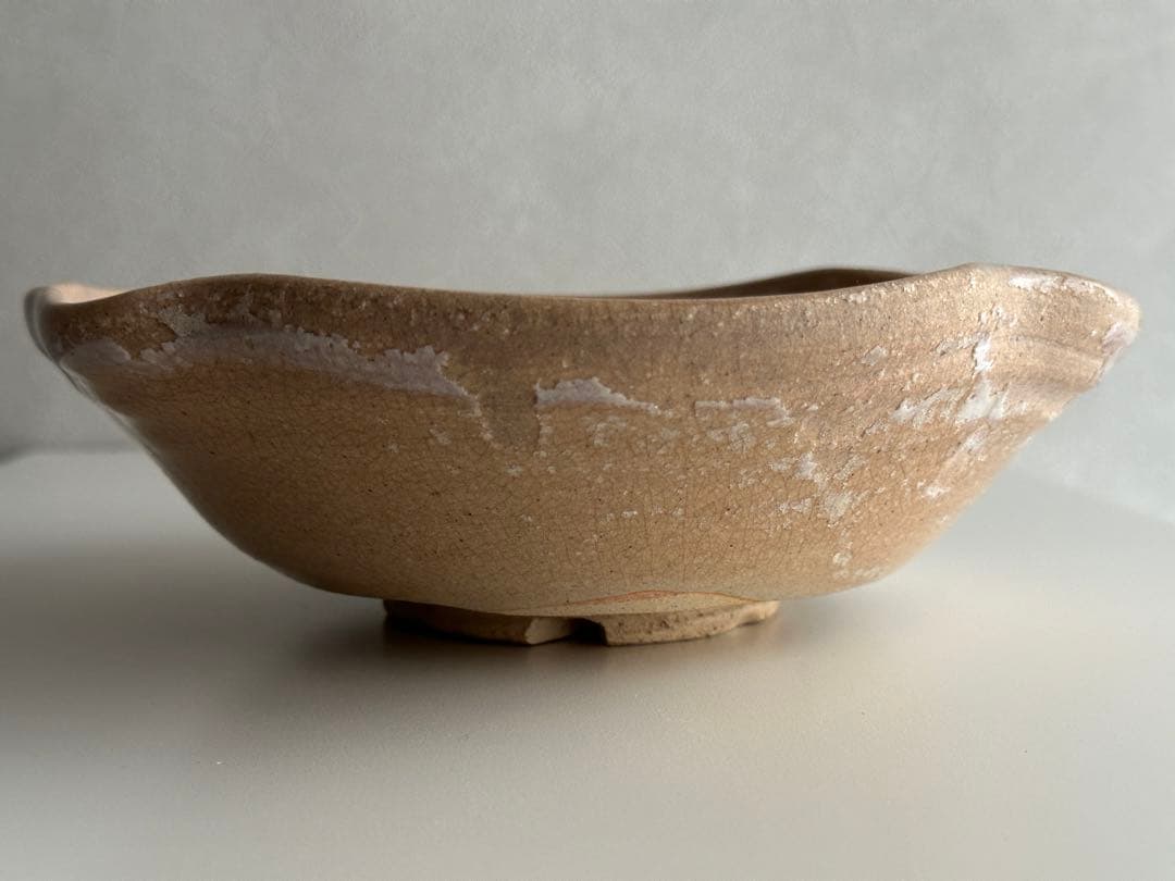 十代 坂高麗左衛門 萩 鉢 雪なだれの剥がれあり